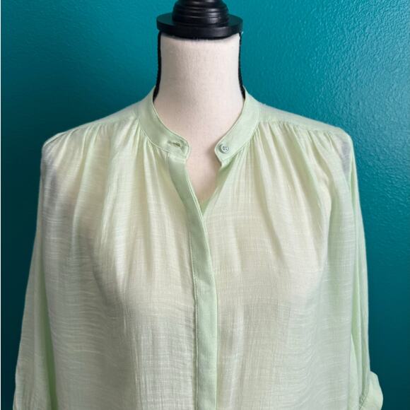 Maeve Light Lime Green Butterfly Sleeve Button Up Blouse Women's XS - Picture 5 of 10
